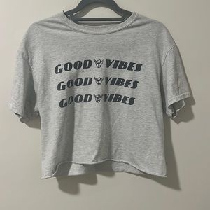 Brandy Melville cropped good vibes t-shirt